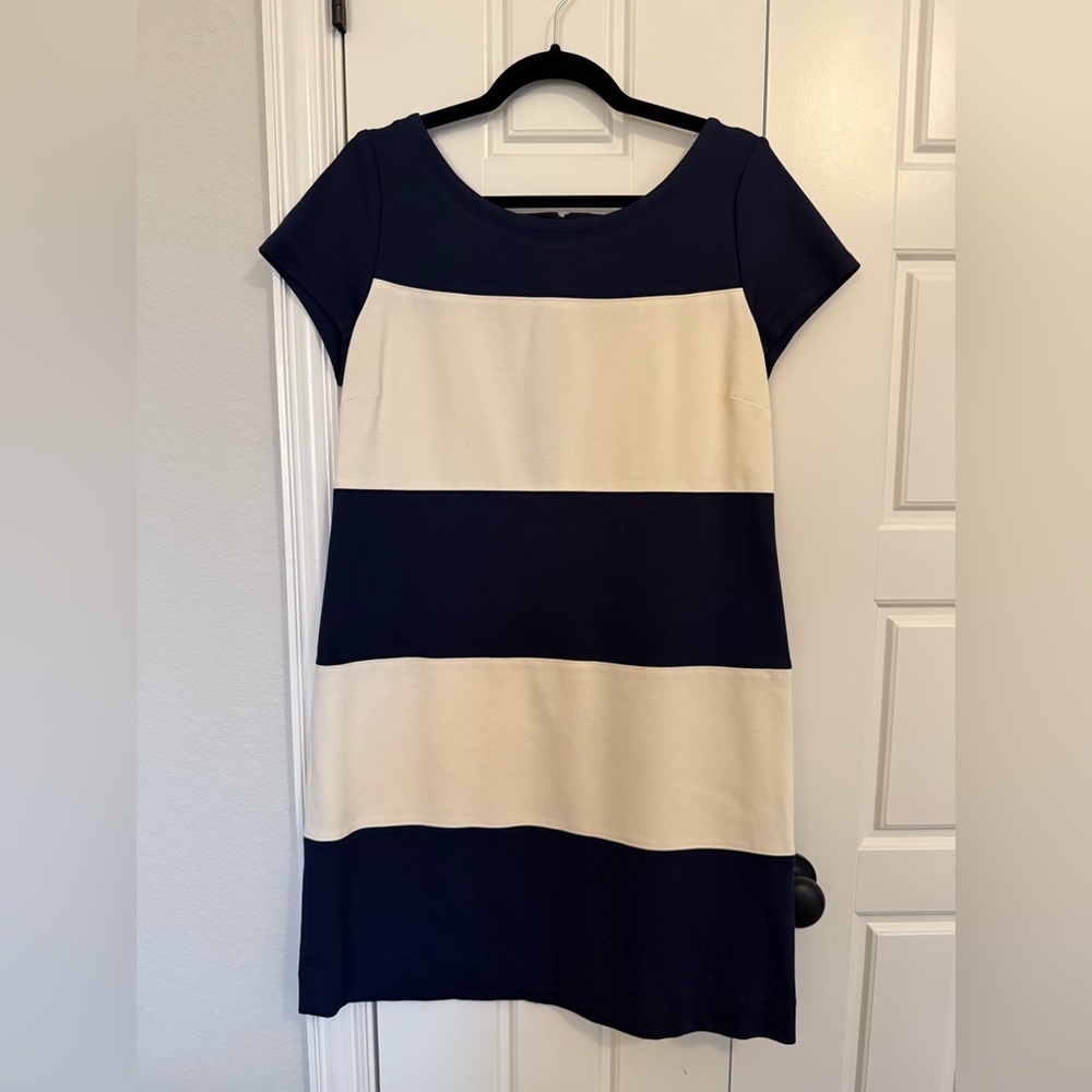 Banana Republic Navy and Cream Striped Dress